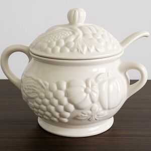 Cream Ceramic Soup Tureen